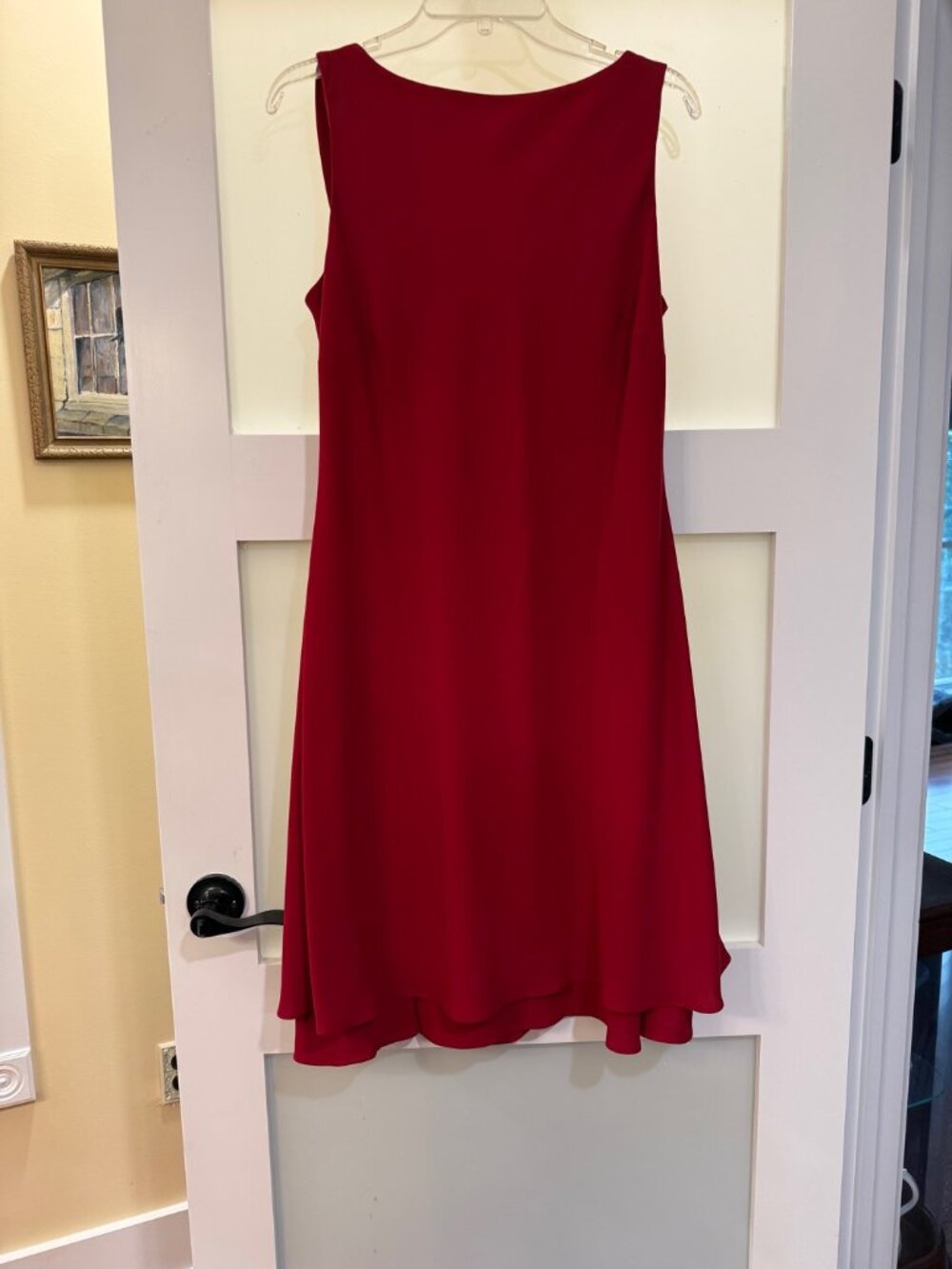 Bold ruby red or crimson cocktail dress